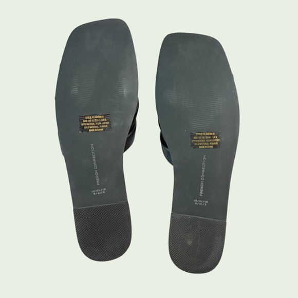 NWT French Connection Black Sandal - Style FC Shores Size 10 - Vegan Leather - Picture 3 of 6